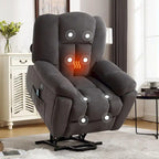 Fauteuil inclinable releveur électrique avec chauffage, massage et port USB