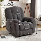 Fauteuil inclinable releveur électrique avec chauffage, massage et port USB