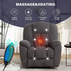 Fauteuil inclinable releveur électrique avec chauffage, massage et port USB