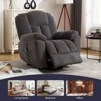 Fauteuil inclinable releveur électrique avec chauffage, massage et port USB