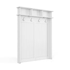Meuble d'entrée en bois massif avec rangement à chaussures et 1 bac de rangement
