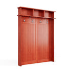Meuble d'entrée en bois massif avec rangement à chaussures et 1 bac de rangement