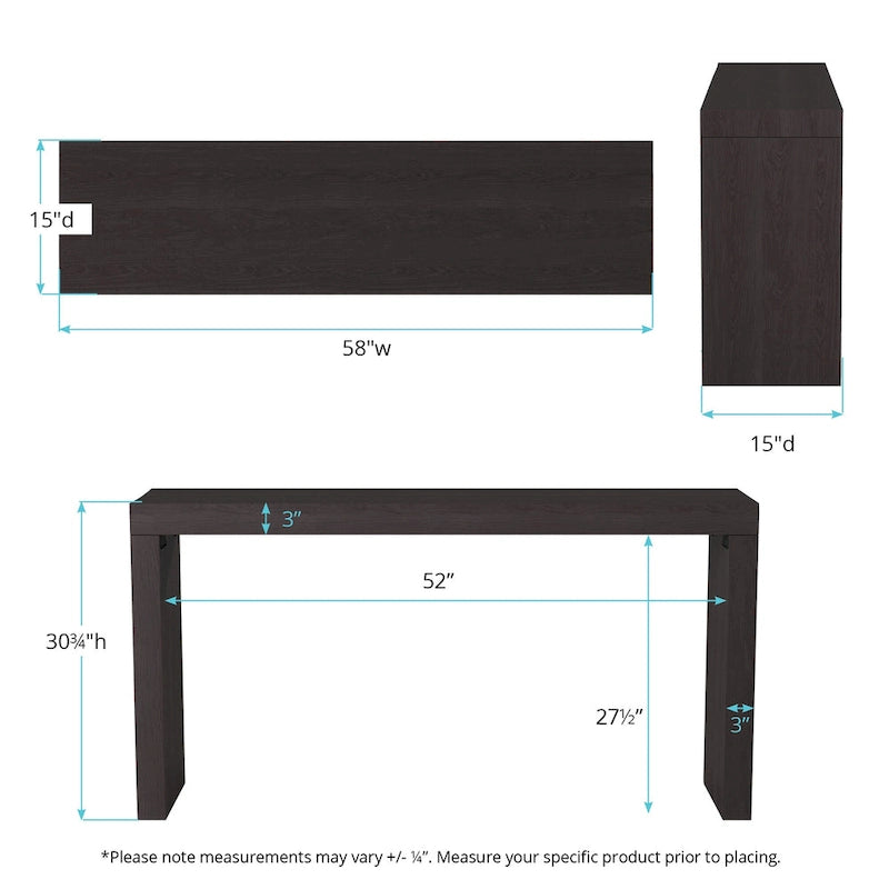 Console Dillon en placage de bois noir