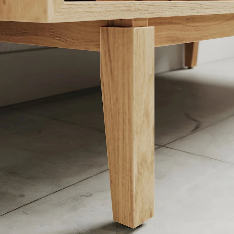  Lucas Storage Oak Wood Coffee Table for Living Room