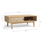 Table basse en bois de chêne Lucas pour salon