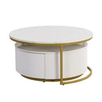 Table basse gigogne ronde et moderne avec tiroir (lot de 2) par