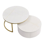 Table basse gigogne ronde et moderne avec tiroir (lot de 2) par