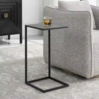 Antique Black Iron and Shagreen Accent Table by 