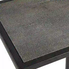 Table d'appoint en fer noir antique et galuchat par