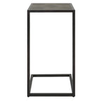Table d'appoint en fer noir antique et galuchat par