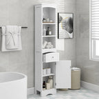 Meuble Colonne de Salle de Bain, Meuble de Rangement sur Pied avec Tiroir et Étagère Réglable