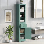 Meuble Colonne de Salle de Bain, Meuble de Rangement sur Pied avec Tiroir et Étagère Réglable