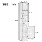 Meuble Colonne de Salle de Bain, Meuble de Rangement sur Pied avec Tiroir et Étagère Réglable