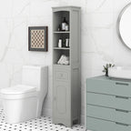 Meuble Colonne de Salle de Bain, Meuble de Rangement sur Pied avec Tiroir et Étagère Réglable