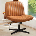 Chaise de bureau sans roulettes, rembourrée, réglable, pivotante, sans accoudoirs, avec pieds croisés