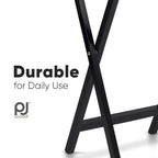 Plateaux de table pliables pour télévision avec support de rangement compact, Noir, Ensemble de 2 pièces - 18.44