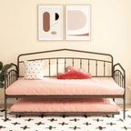 Calantha Modern Metal Twin Size Daybed with Trundle Space-Saving Sofa Bed by 
