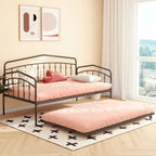 Calantha – Lit de repos double moderne en métal avec lit gigogne, canapé-lit peu encombrant, par