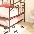 Calantha – Lit de repos double moderne en métal avec lit gigogne, canapé-lit peu encombrant, par