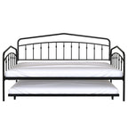 Calantha – Lit de repos double moderne en métal avec lit gigogne, canapé-lit peu encombrant, par