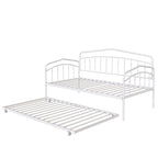 Calantha – Lit de repos double moderne en métal avec lit gigogne, canapé-lit peu encombrant, par